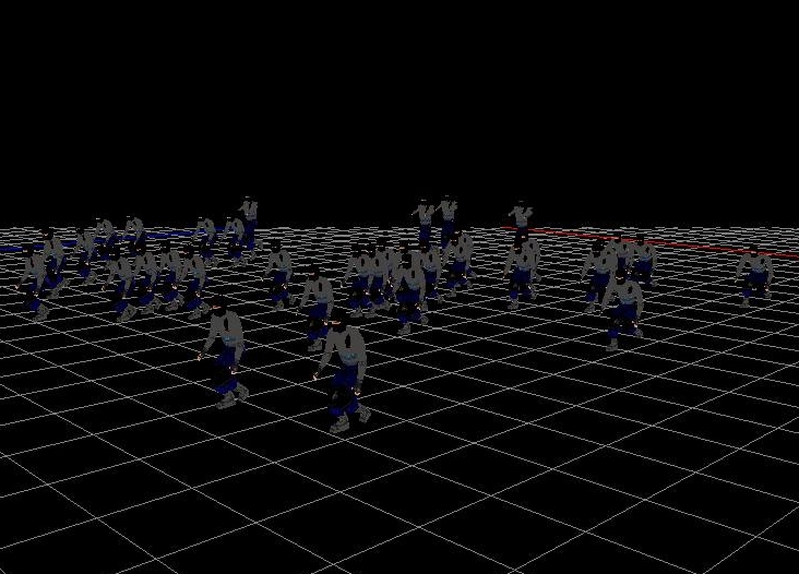 Testing the character animation on multiple characters in RageGL screenshot